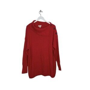 Style & Co Tango Red Long Sleeve Plus Size Sweater Plus Size 2X NWT